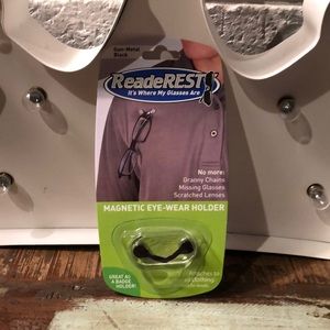 Readerest eye glass holder